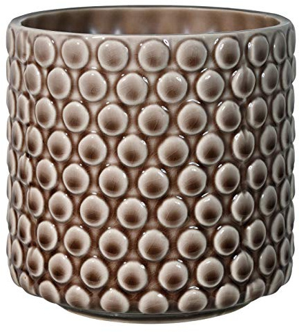 Bloomingville Blumentopf DOT - Farbe für den Innenbereich, Retro-Stil, kreativ, S (12,5 cm Ø), Braun, Keramik