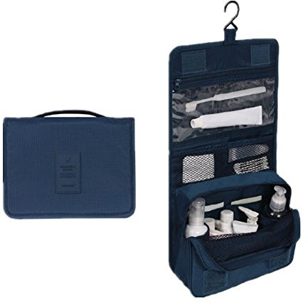 Beauty Case da Viaggio,Appeso Trousse da Toilette,Multi-compartimenti per Organizzare Oggetti Personali,Accessori(NavyX)