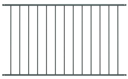 vidaXL Zaunelement Pulverbeschichteter Stahl 1,63x1 m Anthrazit