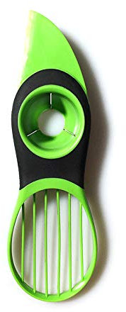 MiXXAR - Cortador de aguacate 3 en 1, mango de plástico y hoja de acero inoxidable