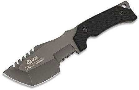 K25 Unisex – Erwachsene Neck Knife 32372 feststehendes Messer, Schwarz, 14 cm
