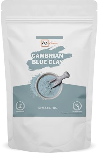 mGanna Argilla blu serba 100% naturale per maschere facciali, creme, impacchi, peeling morbidi, scrub e realizzazione di sapone, 227 g