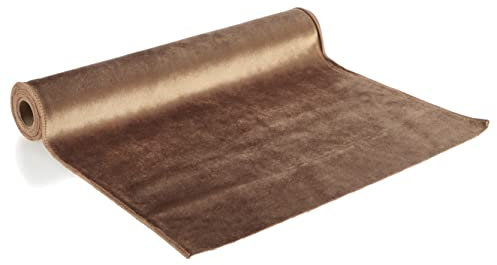 com-four® Tischläufer Samt - Dekorativer Dekostoff - Tischdeko für jeden Anlass - Bastelzubehör - Tischband 36 x 200 cm (1 Stück - braun)