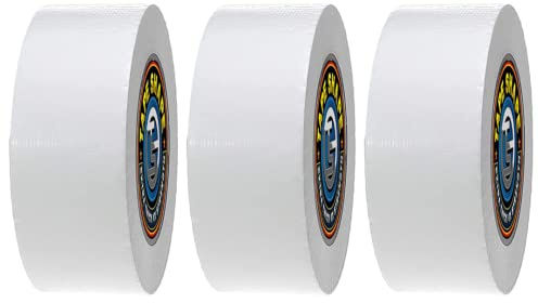 vingardium leviosa VL 3 Rolls White Duct Tape 48mm x 50m Heavy Duty Gaffer Tape Water Resistance Ultra Strong Adhesive Cloth Tape Used to Repair Wrap Boxes Indoor/Outdoor (3 Rolls, White)