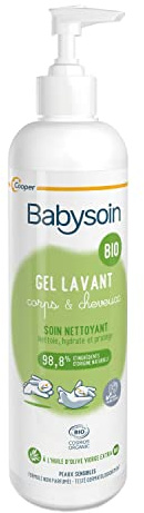 BABYSOIN - Gel lavant certifié BIO - Soin nettoyant corps et cheveux - Sans parfum - 500ml