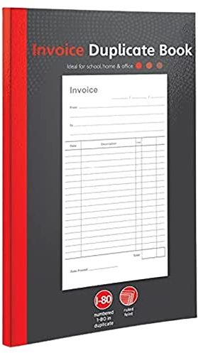 1-80 Pages Numbered Invoice Duplicate Book, Full A5 Size Invoice Duplicate Book for Business, Home, Office, Shop and Warehouse (1)