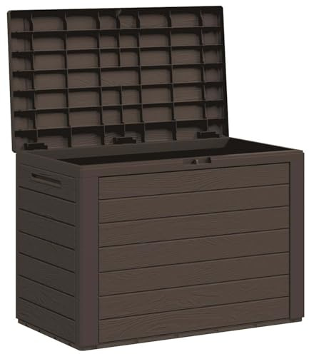 Keketa Homgoday Gartentruhe Braun 78x44x55 cm - Polypropylen (PP), 190L, Innen-/Außenbereich, abschließbar Model49442