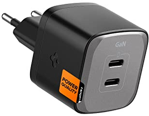 Spigen GaN III 352 Total 35W 2 Ports Double USB C Chargeur Mural PD PPS Bloc de Charge Adaptateur Compatible avec iPhone 14 Plus Pro Max 13 12 Mini iPad Air AirPods Pro Galaxy S23/S22 Pixel et Plus