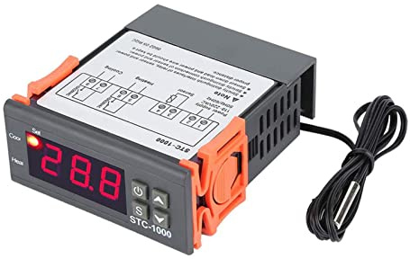 Tyenaza Temperaturregler, STC-1000 DC 220 V, Digitaler Thermostat, Mikrocomputer, Intelligenter Reglerschalter Mit Sensor Für Aquarium-Brut-Meeresfrüchte-Maschine