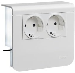 Hager SL200559009016 Geräteträger, 2-Fach, vorverdrahtet, Steckklemmen, zu SL,20x55mm, verkehrsweiß