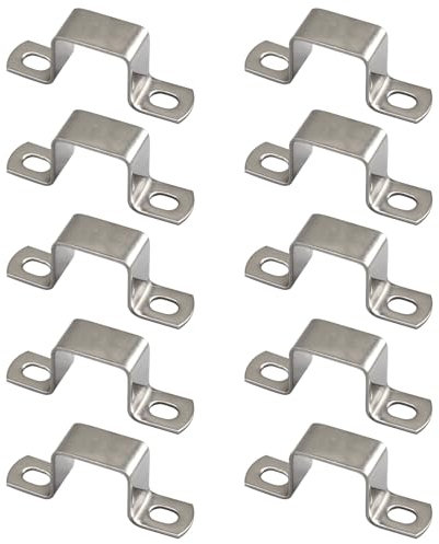 SeeRaphee 25x25mm Vierkantrohrschelle aus Edelstahl, U-förmig, 10 Stück