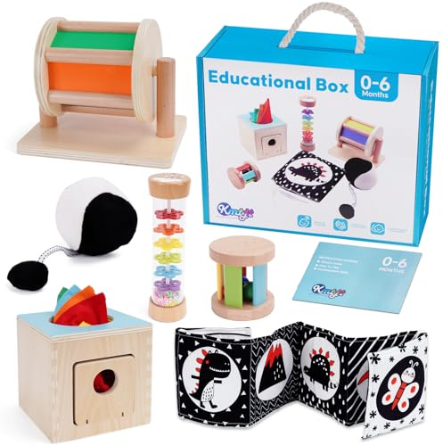 KMTJT Montessori Toddler Toys for 1 Years Old | Learning Educational Wooden Sensory Toys for 0-6 Months Baby Infant Newborn 6-12 Months | First 1st Birthday Gifts for Girls Boys