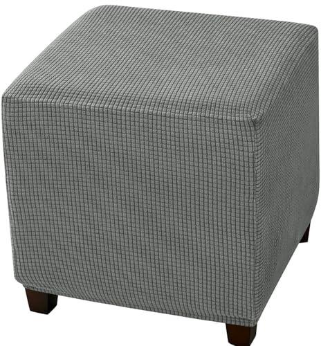 AQIGR Fußhocker Bezug Ottomane Quadratisch Schonbezug Hockerbezug 40x40 Stretch Husse für Fußhocker Ottomanischer Hocker-Bezug Überzug Hocker Protector Waschbar(Color 1)