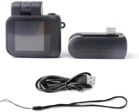 Correa Mini Fotocamera Stile Monoreflexes HD1080P CMOS con Schermo LCD, Lampada Flash e Dock per Batteria, Videoregistratore Portatile DV, Nero