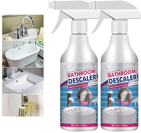 Detergente anticalcare per bagno, detergente per macchie ostinate, multiuso, in schiuma, potente agente decalcificante, per bagno, WC, doccia, lavello, vasca da bagno (2)