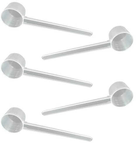 5 cucharas medidoras reutilizables de plástico reutilizables de 5 g, cucharas medidoras de plástico seguras para proteínas, café e ingredientes en polvo, para cocina y uso al aire libre