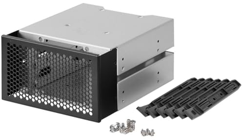 Tagtight Festplattenkäfig, 3,5- HDD Käfig Rack Festplattenlaufwerk Tray, Festplattenkäfig, abnehmbare HDD-Fächer Unterstützt 3 HDD-Festplatten, Adapter-Rack-Halterung für Computer