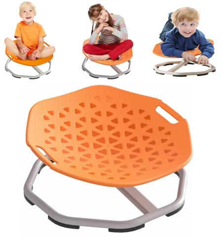 Karussell Autismus Kinder Drehstuhl mit Griff,360° Sensorischer Drehstuhl,Autismus Spielzeug Adhs Hilfsmittel Training Physische Koordination und Gleichgewicht,Balance Stuhl für Jungen und Mädchen