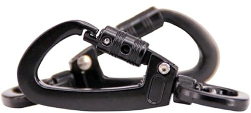 Lot de 2 mousquetons pivotants noirs pour laisse de chien - Mousqueton rotatif robuste avec articulation pivotante - Pour laisse de chien, porte-clés et accessoires d'extérieur