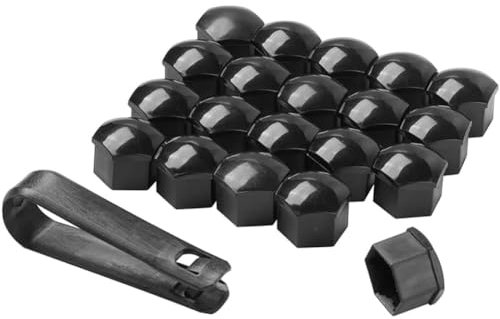 WENYANDP Copridadi Ruota per Auto per Hyundai i30 I-30 / i30 N / i30 N Line, Antipolvere Ruote Antifurto Dado Auto Ruota Mozzo Vite Protezione coperture,ABlack-19mm