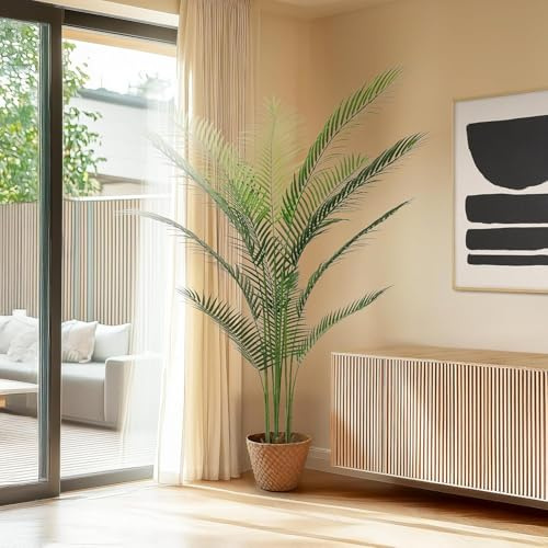 BLAINE Planta Artificial de Palmera Amazonica 200 cm Decoración de Interiores y Terrazas con Aspecto Hiperrealista Que No Necesita Mantenimiento