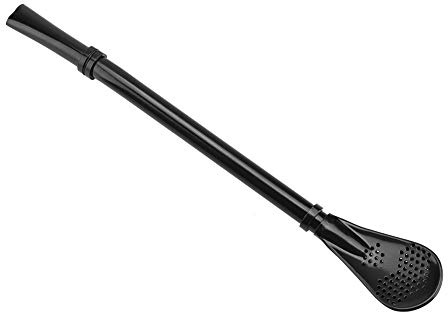 Spoon de paja de metal de acero inoxidable para beber paja reutilizable STOPOP de agitación perfecta para cócteles Lemonade Coffee batidos Duración sin plomo ecológica (negro)
