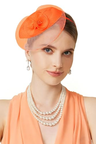 BABEYOND Damen Fascinator Hut Mesh-Blumen Haarclip | ascot, vintage-design, ideal für hochzeiten, rennen & partys, pflegeleicht, haarclip, fascinator hut
