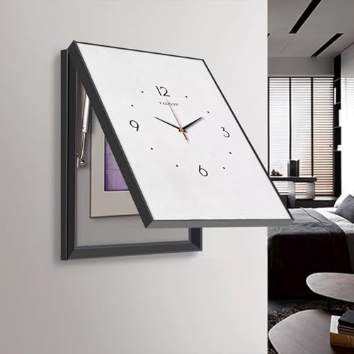 Vibeo Cache Compteur Electrique Cache-Tableau Électrique Décoratif avec Horloge, Cache-boîtier à Fusibles de 45 à 70 cm de Haut, Couvercle de Panneau Électrique Rabattable(Style B,20x28in/50x70cm)