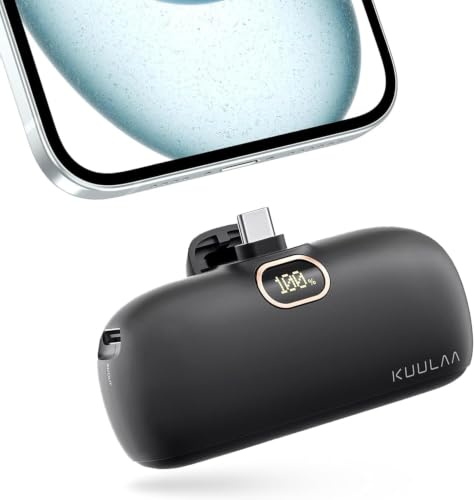 Mini Powerbank 5000mAh, 20W PD Klein Power Bank USB C Externer Akku, Compact LED Digitalanzeige Akkupack Kompatibel mit iPhone 17/16/15 Serie, Samsung S25/S24 Serie, Note, Huawei, iPad