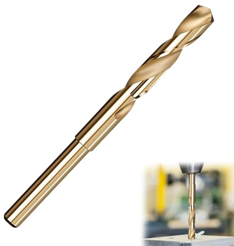 VZU Punta per metallo HSS da 13,5 mm, con codolo ridotto (10 mm), punta elicoidale per metallo, acciaio inossidabile e ferro, levigata ad alta precisione
