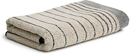 Möve 108768942_050100_081 Eden Handtuch, Baumwoll-Mischgewebe, natur/schwarz, 50 x 100 x 0.5 cm