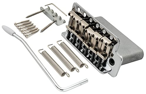 Wilkinson 52.5mm(2-1/16 inch) Vintage Style Full Block ST Guitar Tremolo Bridge Pop-In Arm 6 Screws for Squier/Mexico Fender Strat, Chrome