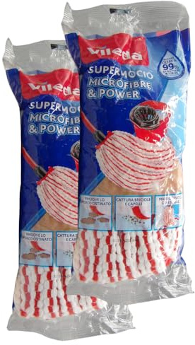 Vileda Supermop Microfibre and Power, Multi-Colour, 7 x 14 x 40 cm