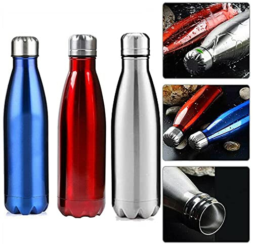 vidoelettronica® Bottiglia Acqua in Acciaio Inox, Senza BPA Vuoto Isolato Borraccia Termica in Metallo per Bevande Calde per 12 Ore & Fredde 24 Ore, Borraccia Sport, Lavoro e Palestra - 500ml