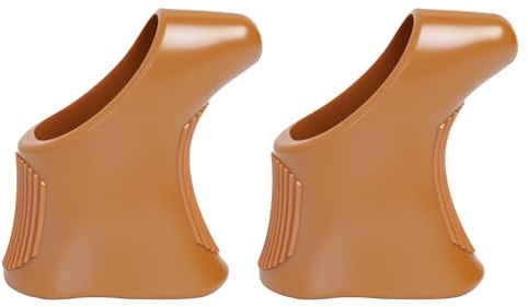 gtpartes Brake Lever Covers Compatible with Campagnolo Nuovo Super Record Shield Road Bike Shifter Lever Hoods for Sports Outdoors Vintage Brake Levers Hood Replacement Rubber Brown 2PCS