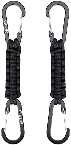 GREATRIL Paracord Schlüsselanhänger Karabiner Karabinerhaken 2D Ring Schlüsselband Personalisiert Schlüsselring für Draussen Motorrad Auto Camping Wandern Hunde Spazieren
