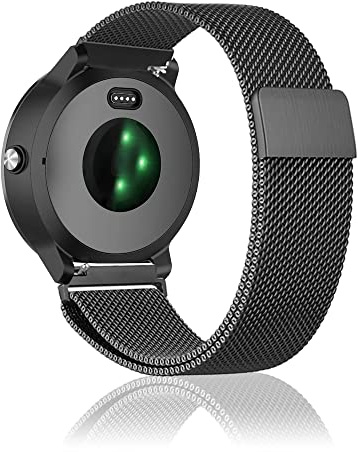 Niboow 20mm Armband für Garmin Vivoactive 6/Vivoactive 5/vivoactive 3/Forerunner 165/Forerunner 165 Music, Metall Edelstahl Armbänder für Garmin Venu Sq 2/Venu Sq 2 Music/Venu 2 Plus