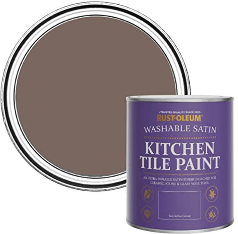 Rust-Oleum Brown water resistant Kitchen Tile Paint in Satin Finish - River’s Edge 750ml