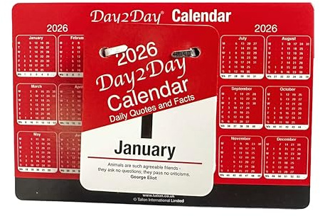 2026 Desktop Daily Tear off Calendar Free Standing