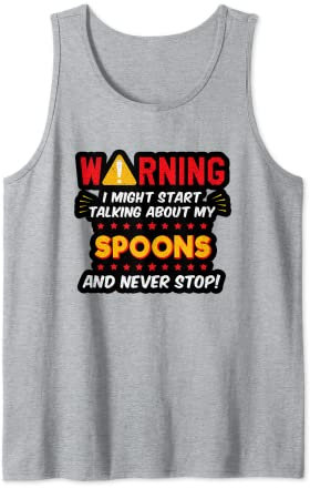 Funny Spoons Game, Spoon Collector Joke Graphic Tank Top