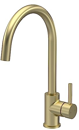 nuie KLA805SL Lachen Mono Mixer Kitchen Tap with Single Lever Handle, 363mm, Brushed Brass