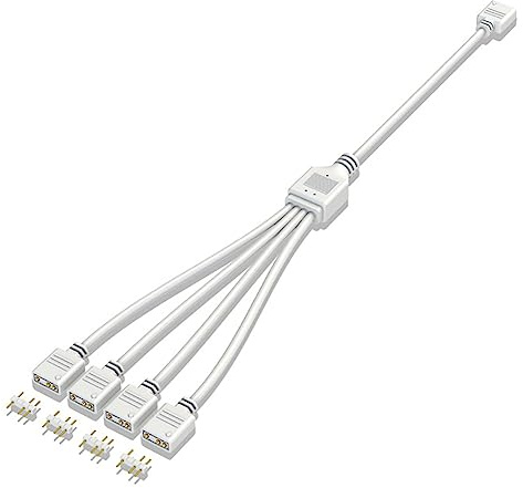 iHaospace 5V 3-Polig ARGB Splitter Kabel 1 auf 4 Gehäuselüfter Y -Shaped Kabel Led Strip ARGB Verlängerung Kabel Support LED Sync Addressable RGB 5 V 3 Pin 30CM