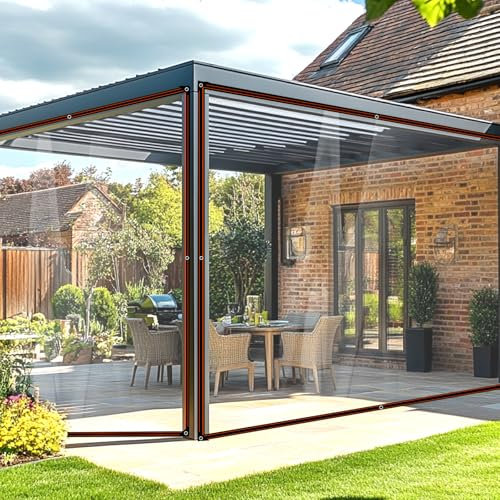 BeGrit Lona Transparente con Ojales 2X2M Impermeable de Exterior Puede Utilizar Pergolas Terraza Cubierta de Lona Aislamiento de Plantas Resistente al Polvo para Invernadero Tejado