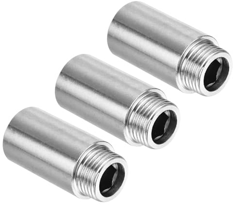 PATIKIL Shower Head Extension Arm, 3 Pack 201 Stainless Steel G1/2 Male to Female Thread 50mm Length Pipe Fitting Shower Head Extender