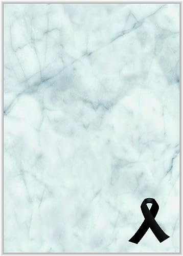 Briefpapier Trauer DIN A4 - Trauerbrief und Kondolenz-Papier 20 Blatt - Motiv Nr. 025 | 200g/m²