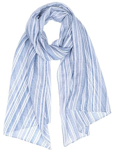 BOQUN Schal Hellblau Von Frauen, Vertikal Gestreiften Modeschal Weicher Und Vielseitiger Frischer Schal Warmer Schal-A-Einheitsgröße