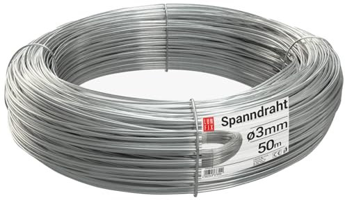 2,8 Kg (ca. 50m) Spanndraht Gartendraht Weidedraht Bindedraht Silber Ø 3mm Verzinkt Maschenddrahtzaun Montagedraht