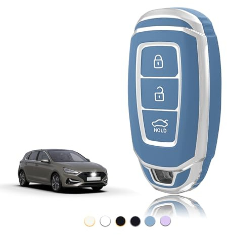 TOOMUME Schlüsselhülle TPU, Autoschlüssel Hülle Passt für Hyundai i10 i20 i30 i20N i30N Santa Fe IG Grandeur Kona Elantra Tucson Accent Solaris, Schlüsselcover Schutz Schlüsselgehäuse - Smart Key