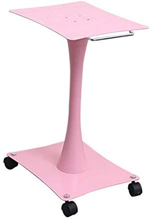 Trolley auf Rädern, 2-stufiger Rollwagen, Tattoo-Metall-Rosa-Allzweckwagen mit Handlauf und Rad, maximale Belastung 50 kg,