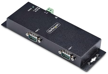 StarTech Adattatore Seriale-Ethernet 2 Porte, RS232 (I23-SERIAL-ETHERNET) | Convertitore seriale RJ45, Da LAN a DB9